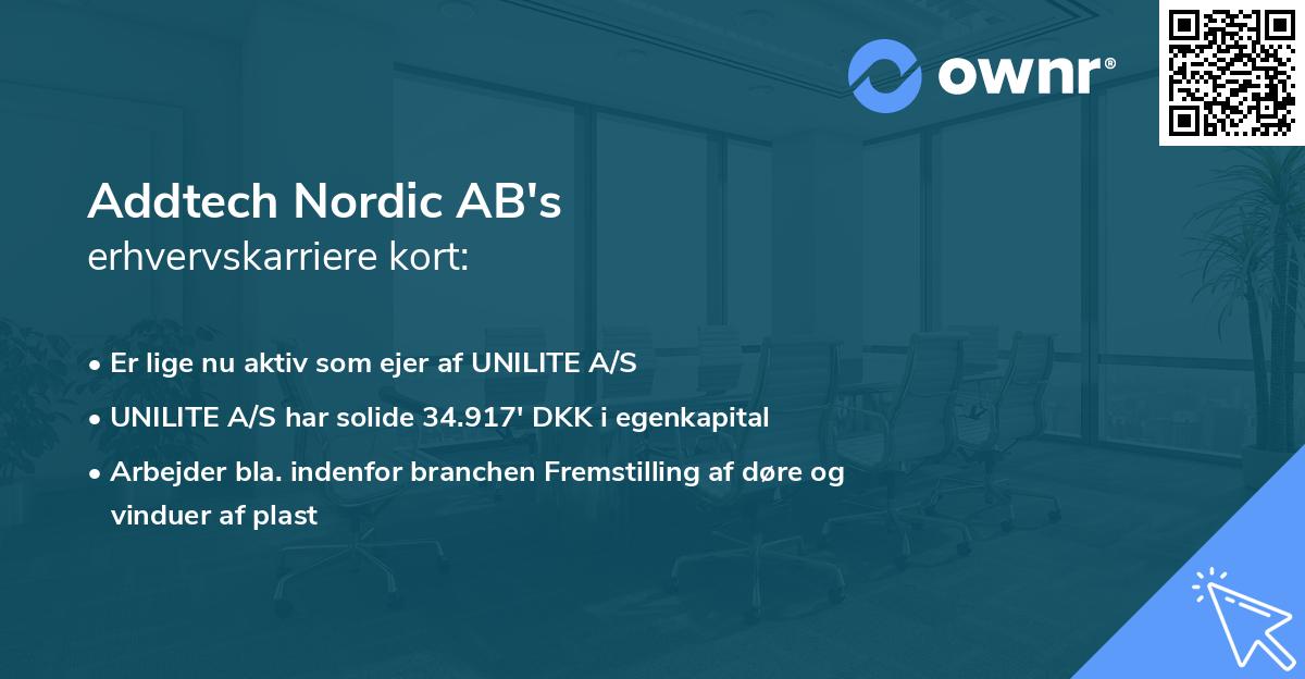 Addtech Nordic AB's erhvervskarriere kort