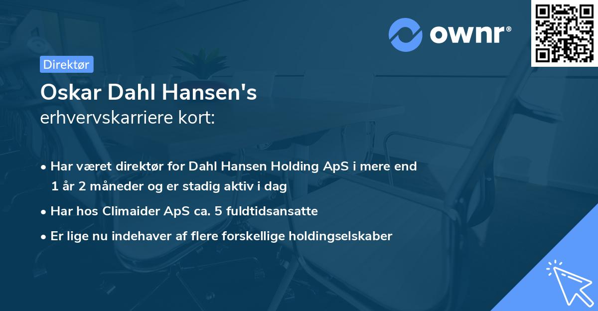 Oskar Dahl Hansen's erhvervskarriere kort