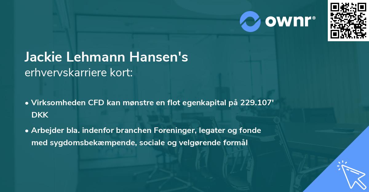 Jackie Lehmann Hansen's erhvervskarriere kort