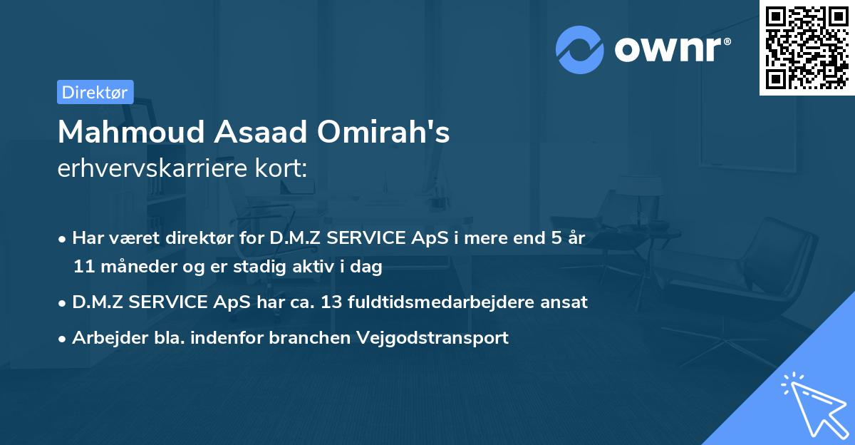 Mahmoud Asaad Omirah's erhvervskarriere kort