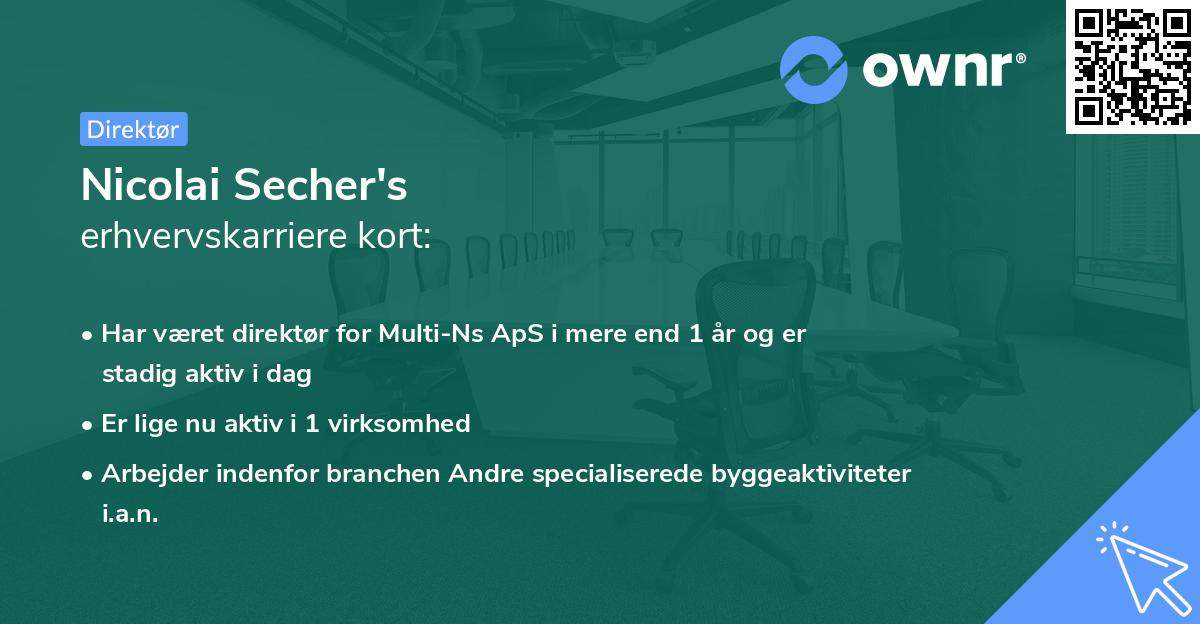 Nicolai Secher's erhvervskarriere kort
