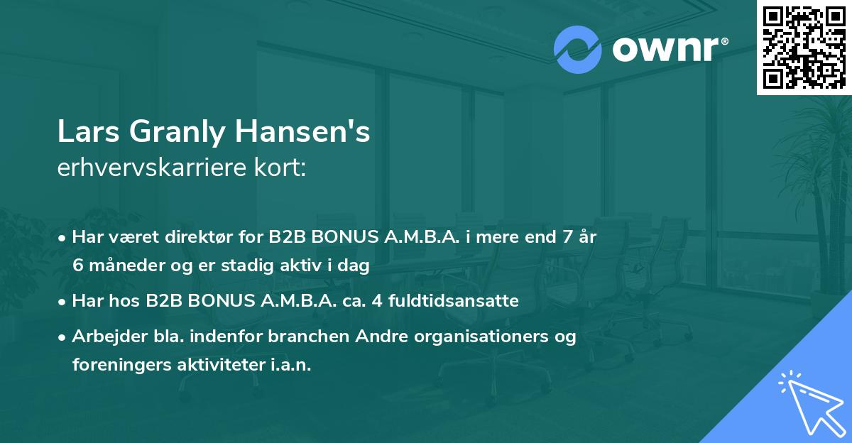 Lars Granly Hansen's erhvervskarriere kort