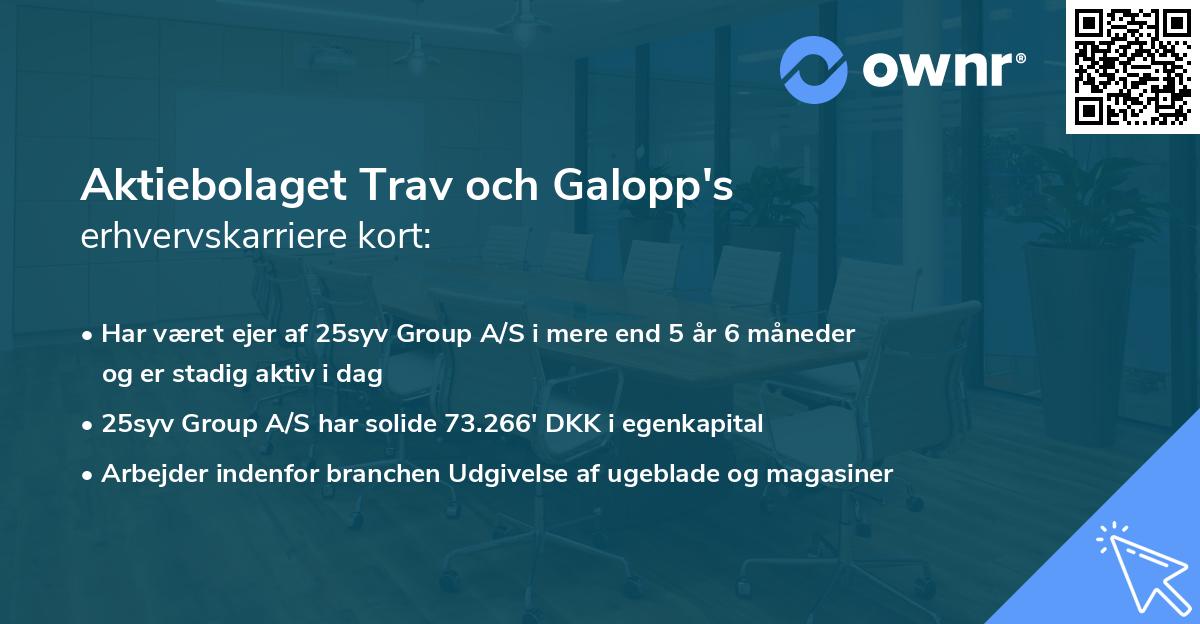 Aktiebolaget Trav och Galopp's erhvervskarriere kort