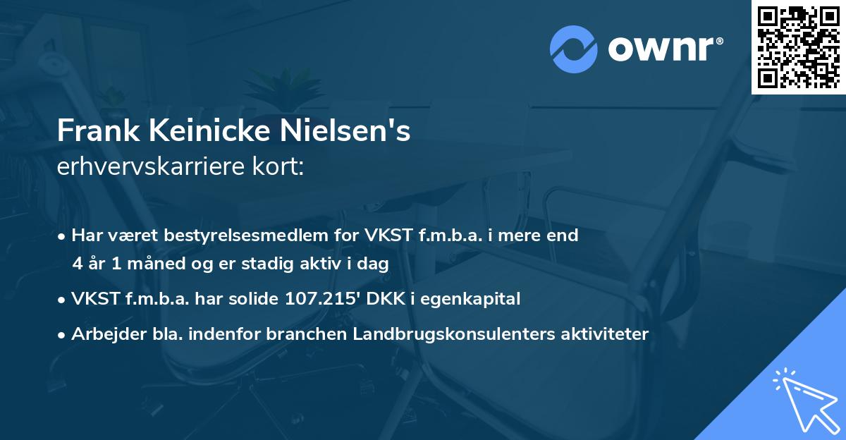 Frank Keinicke Nielsen's erhvervskarriere kort