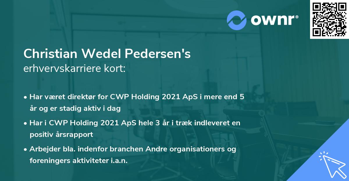 Christian Wedel Pedersen's erhvervskarriere kort