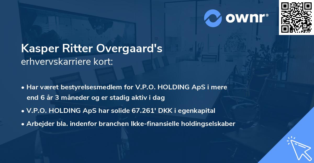 Kasper Ritter Overgaard's erhvervskarriere kort
