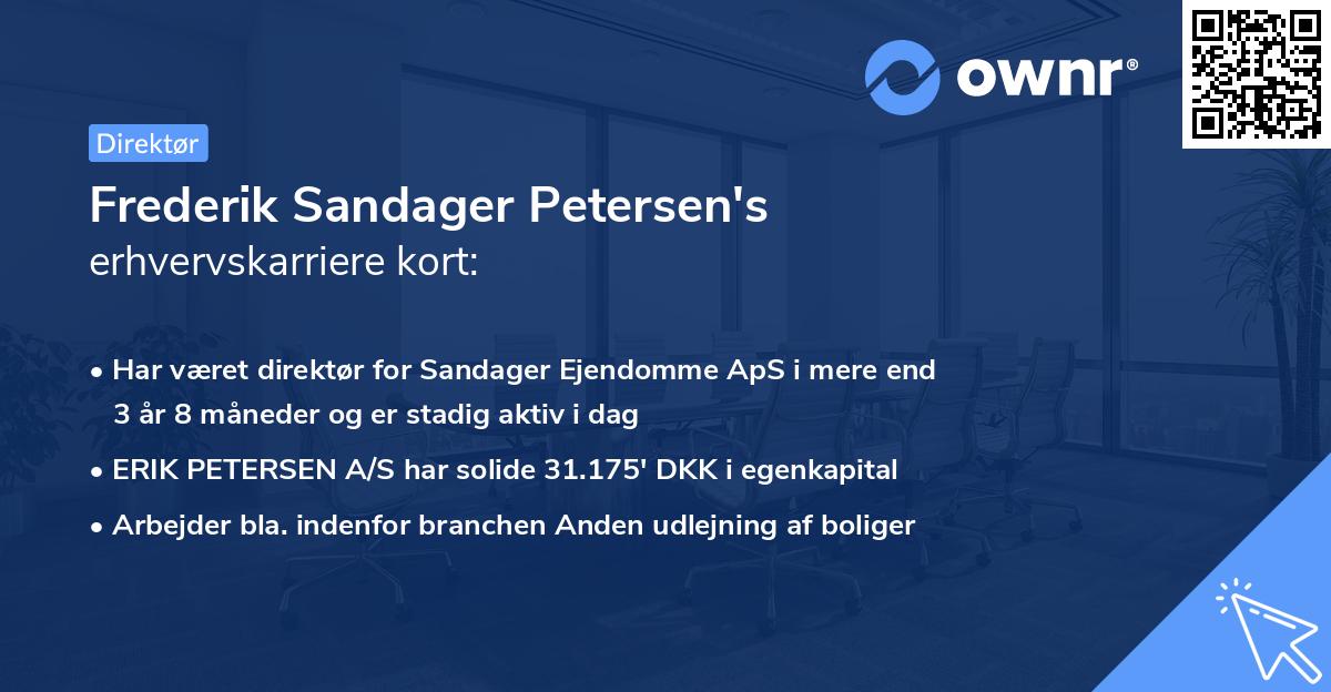 Frederik Sandager Petersen's erhvervskarriere kort