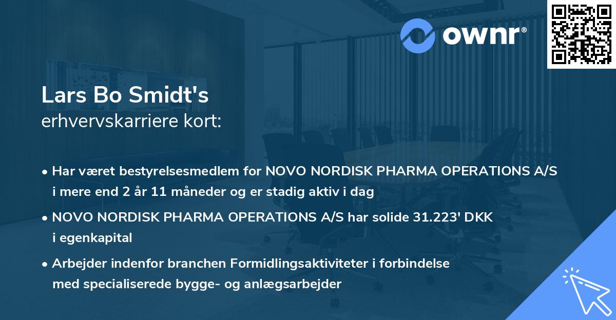 Lars Bo Smidt's erhvervskarriere kort