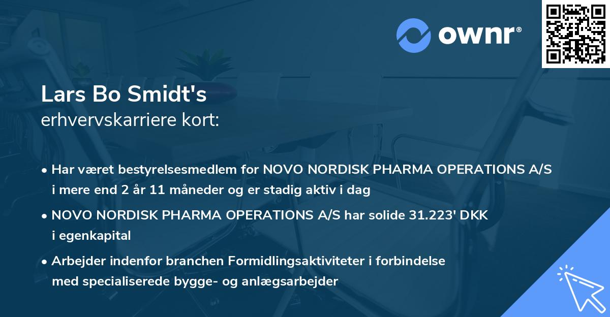 Lars Bo Smidt's erhvervskarriere kort