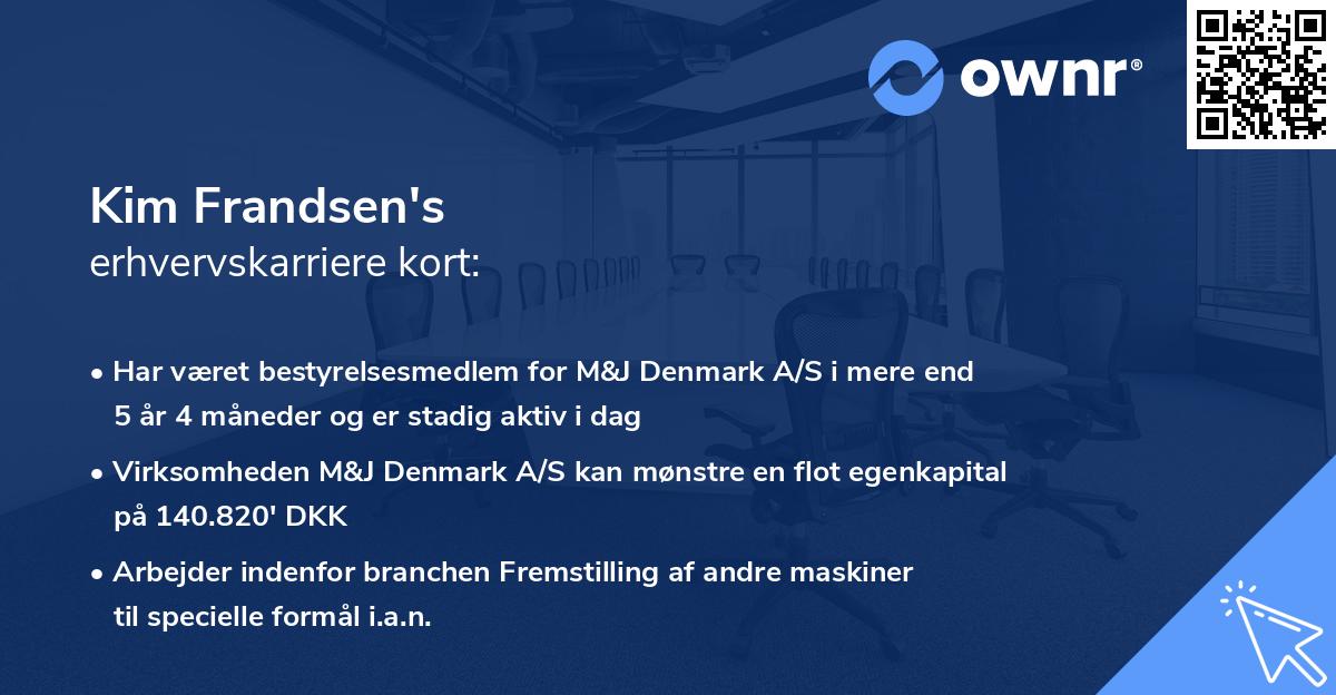 Kim Frandsen's erhvervskarriere kort