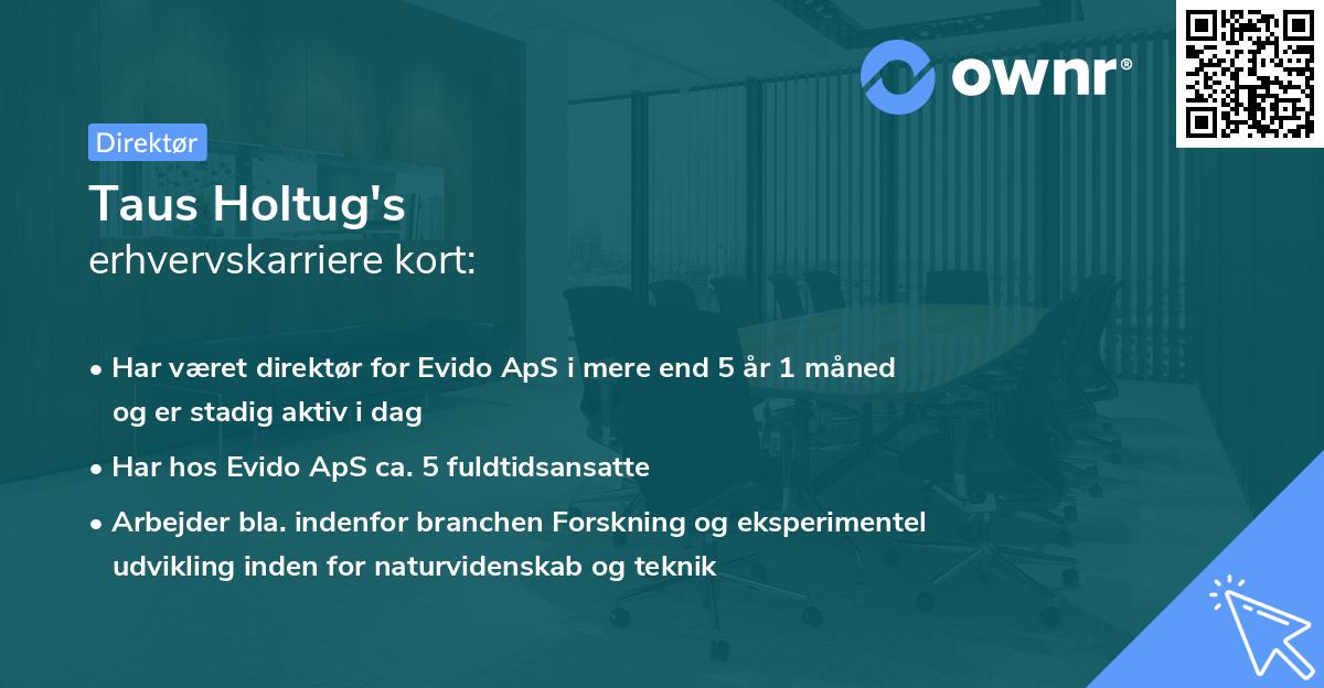 Taus Holtug's erhvervskarriere kort