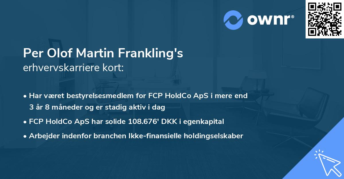 Per Olof Martin Frankling's erhvervskarriere kort