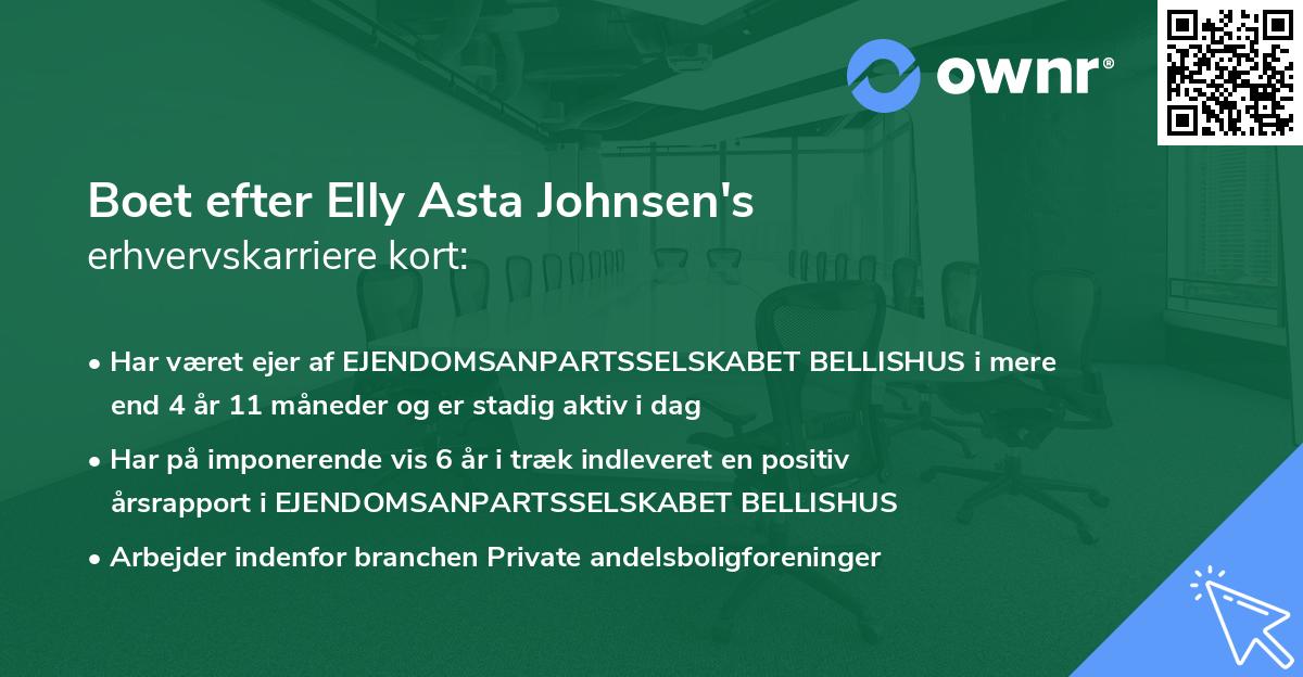 Boet efter Elly Asta Johnsen's erhvervskarriere kort