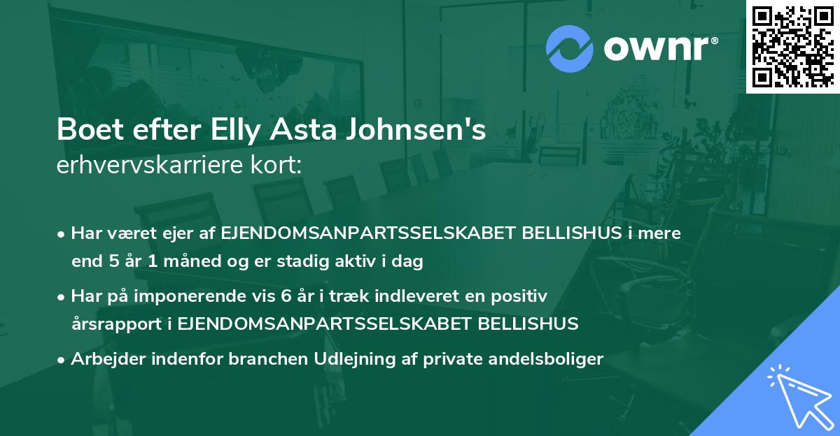 Boet efter Elly Asta Johnsen's erhvervskarriere kort