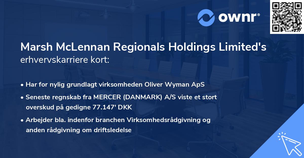 Marsh McLennan Regionals Holdings Limited's erhvervskarriere kort