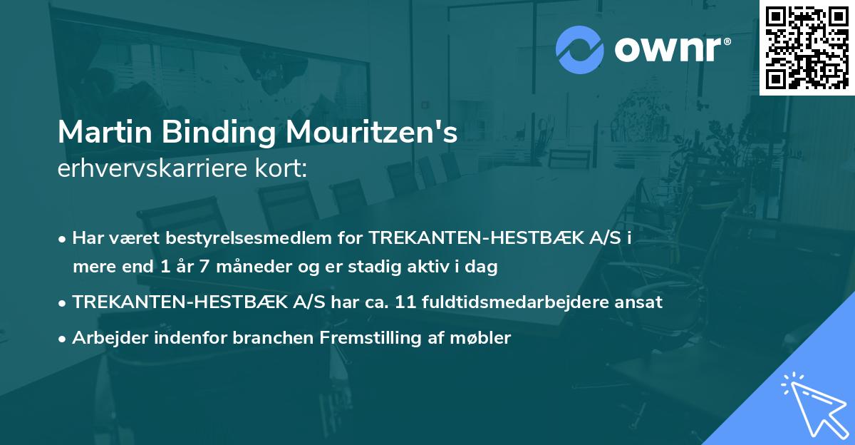 Martin Binding Mouritzen's erhvervskarriere kort