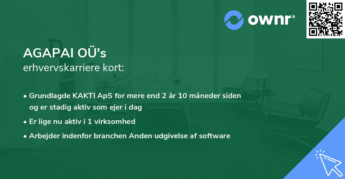 AGAPAI OÜ's erhvervskarriere kort