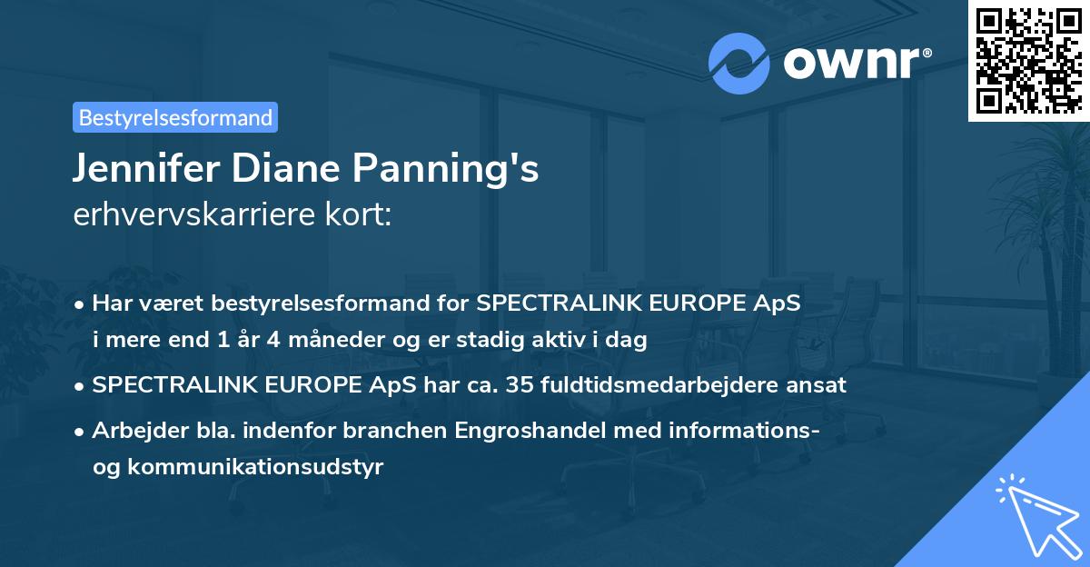 Jennifer Diane Panning's erhvervskarriere kort