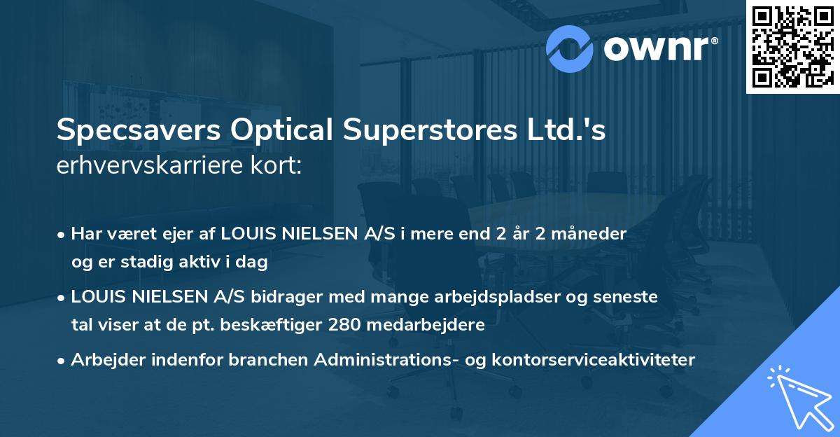 Specsavers Optical Superstores Ltd.'s erhvervskarriere kort
