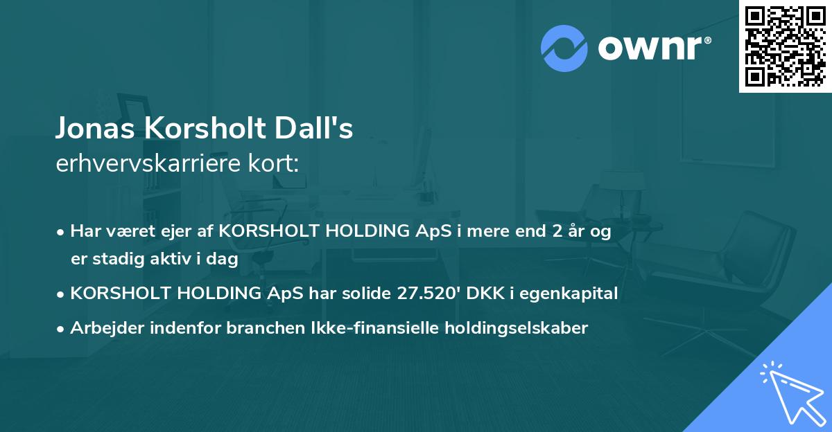 Jonas Korsholt Dall's erhvervskarriere kort