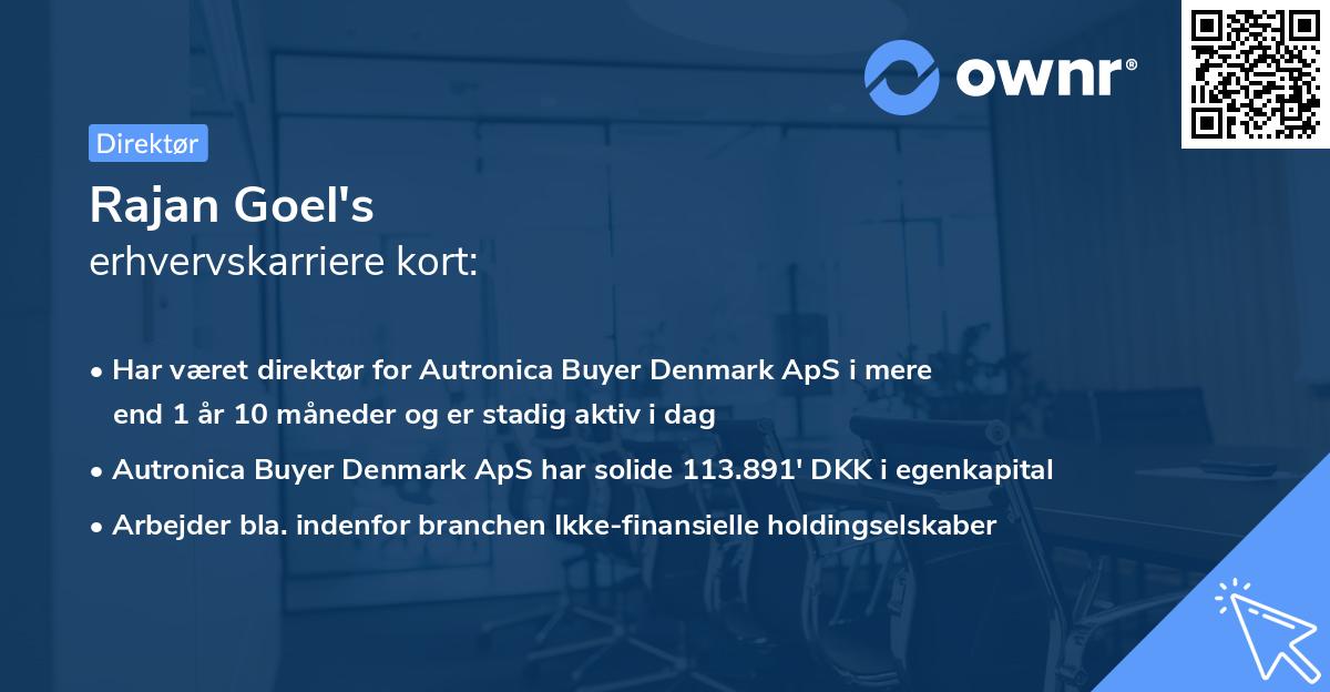 Rajan Goel's erhvervskarriere kort