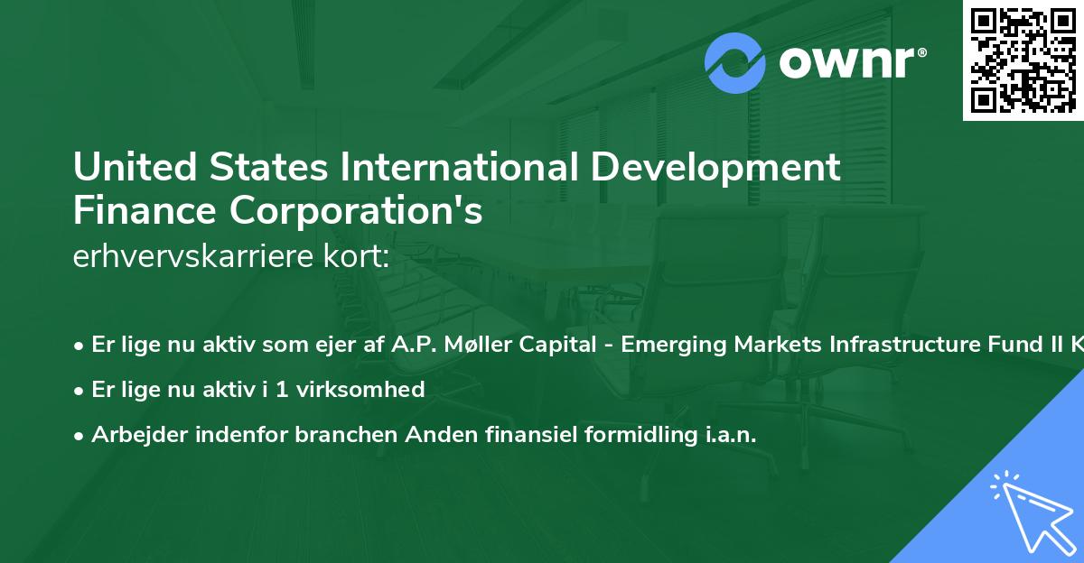 United States International Development Finance Corporation's erhvervskarriere kort