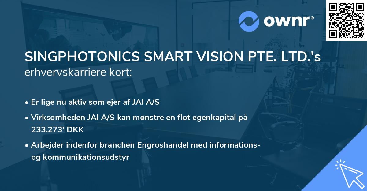 SINGPHOTONICS SMART VISION PTE. LTD.'s erhvervskarriere kort