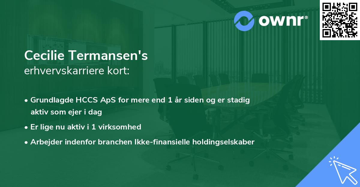 Cecilie Termansen's erhvervskarriere kort