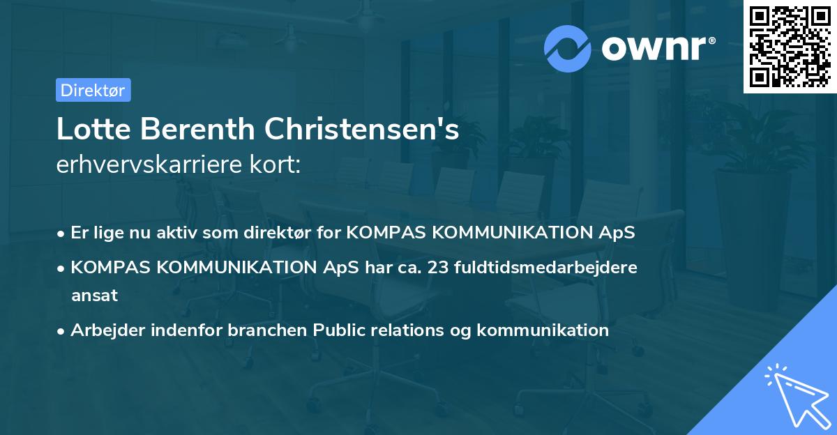 Lotte Berenth Christensen's erhvervskarriere kort