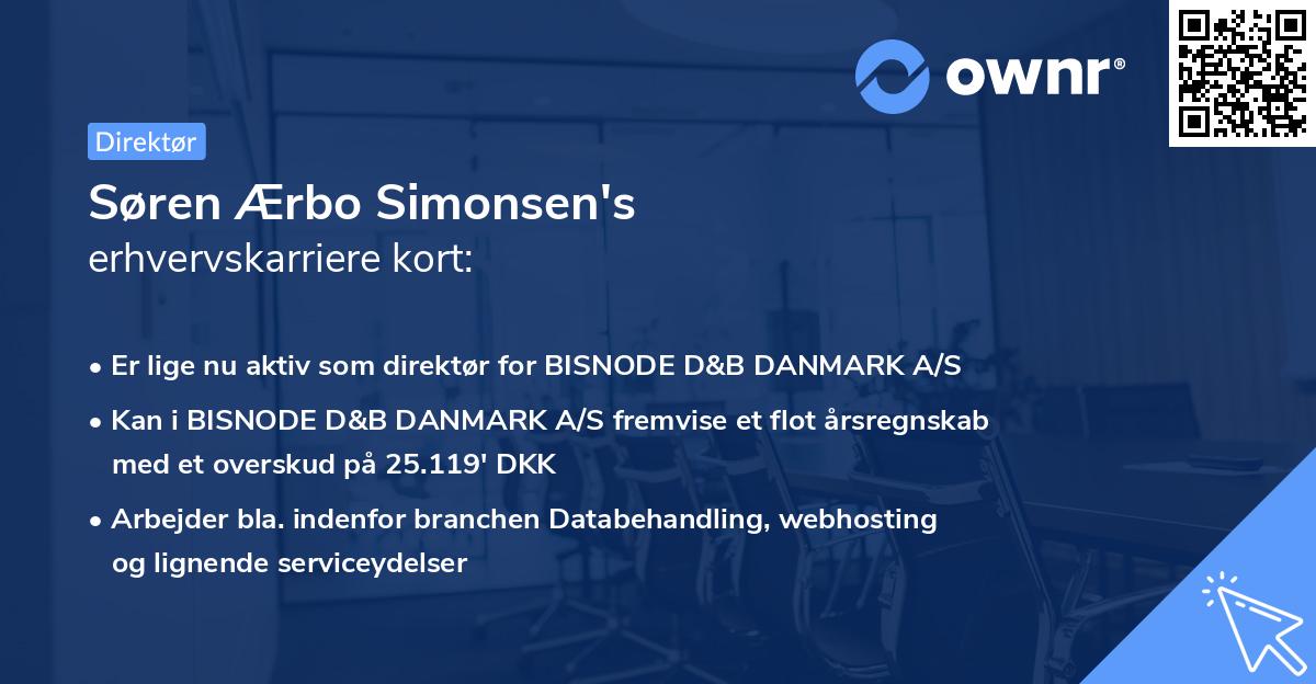 Søren Ærbo Simonsen's erhvervskarriere kort