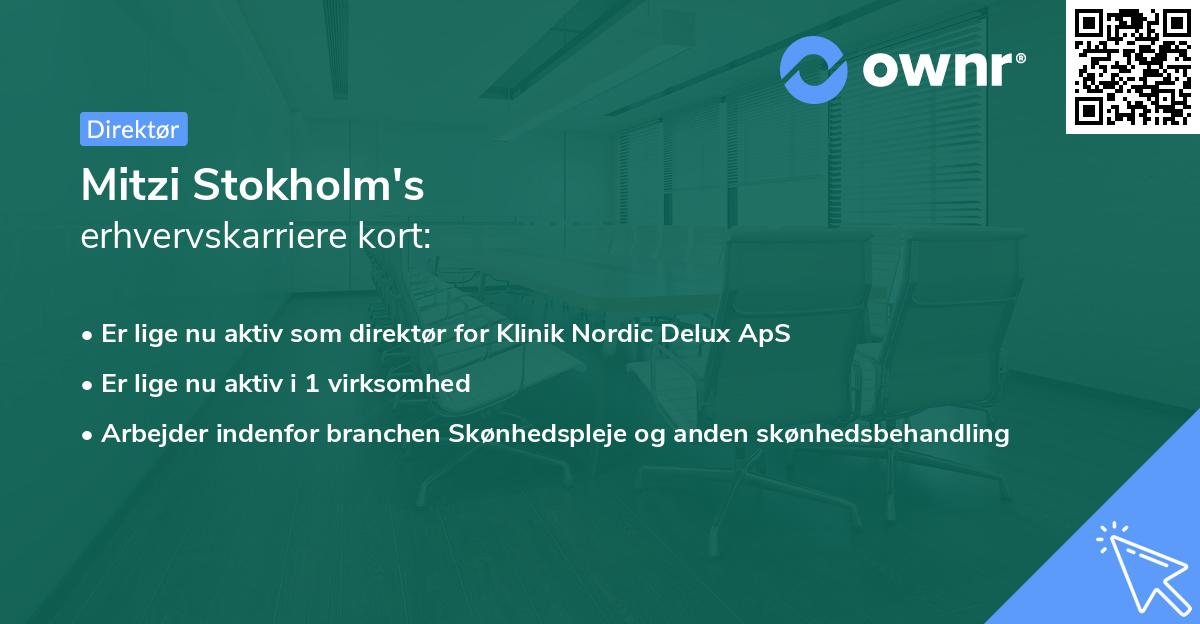 Mitzi Stokholm's erhvervskarriere kort