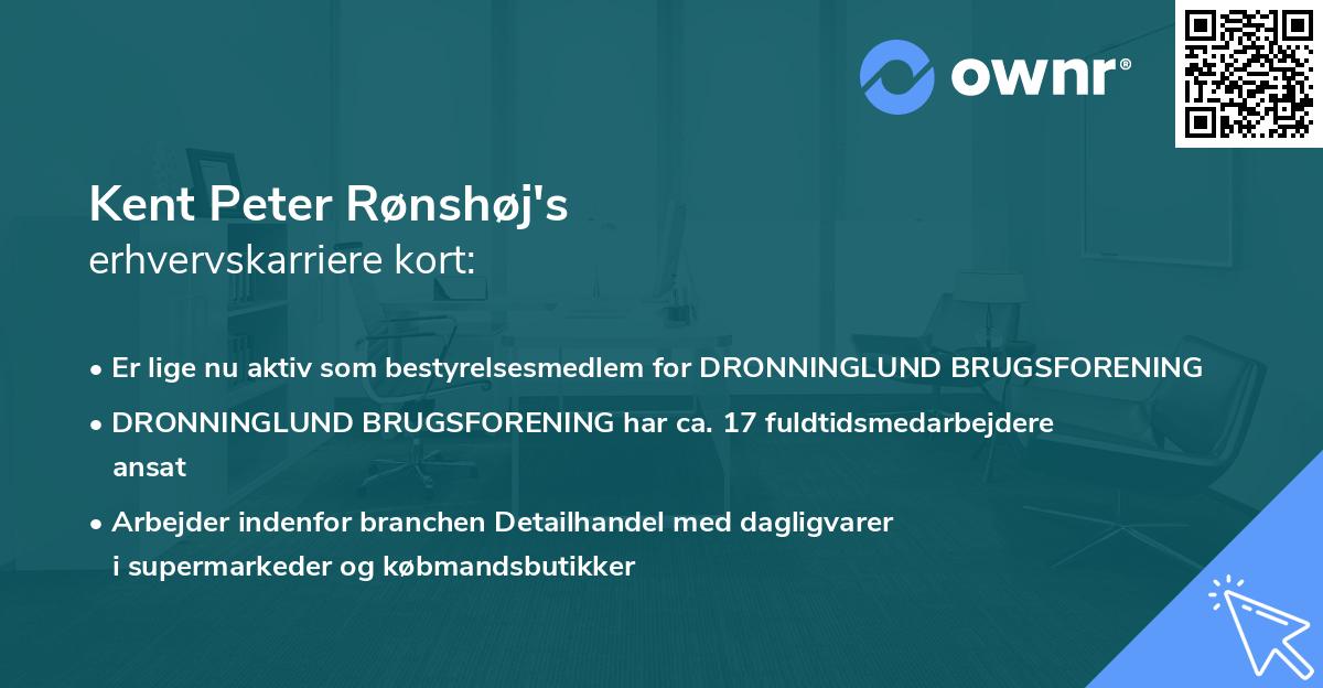 Kent Peter Rønshøj's erhvervskarriere kort