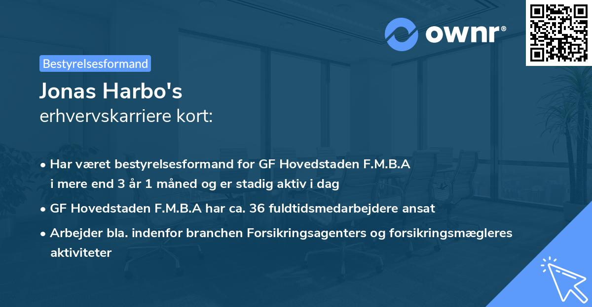 Jonas Harbo's erhvervskarriere kort
