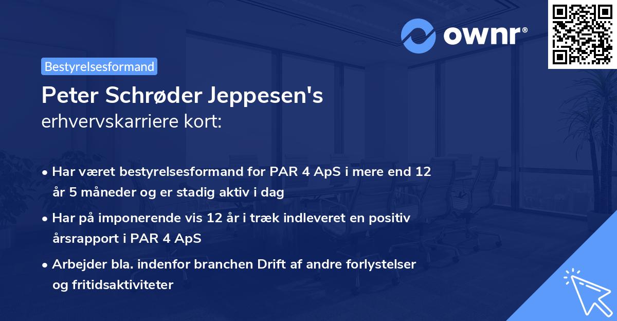 Peter Schrøder Jeppesen's erhvervskarriere kort