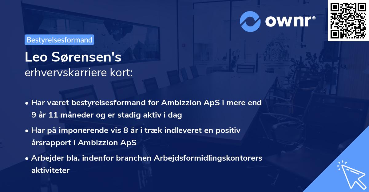 Leo Sørensen's erhvervskarriere kort