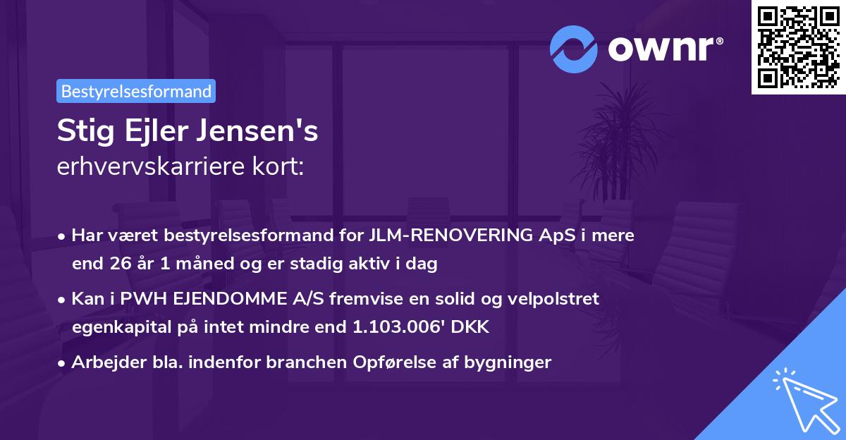 Stig Ejler Jensen's erhvervskarriere kort