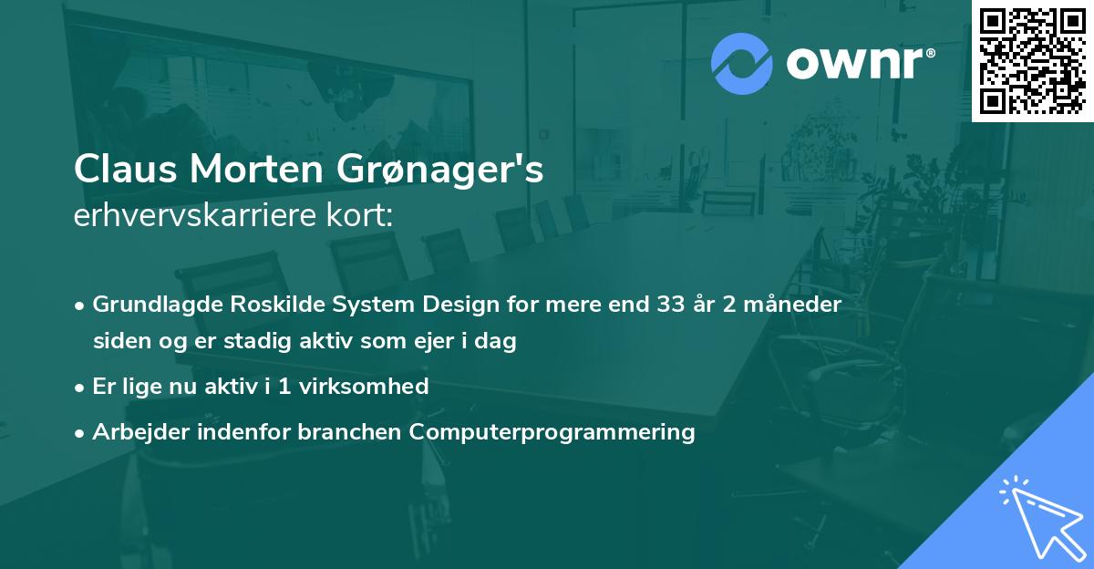 Claus Morten Grønager's erhvervskarriere kort