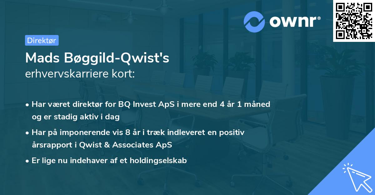 Mads Bøggild-Qwist's erhvervskarriere kort