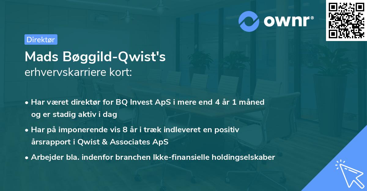 Mads Bøggild-Qwist's erhvervskarriere kort