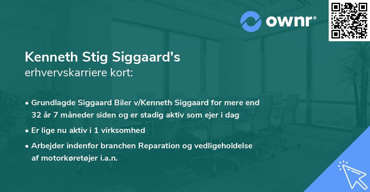 Kenneth Stig Siggaard's erhvervskarriere kort
