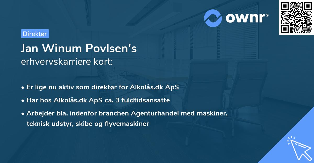 Jan Winum Povlsen's erhvervskarriere kort