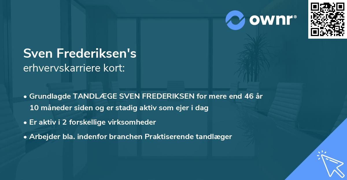 Sven Frederiksen's erhvervskarriere kort