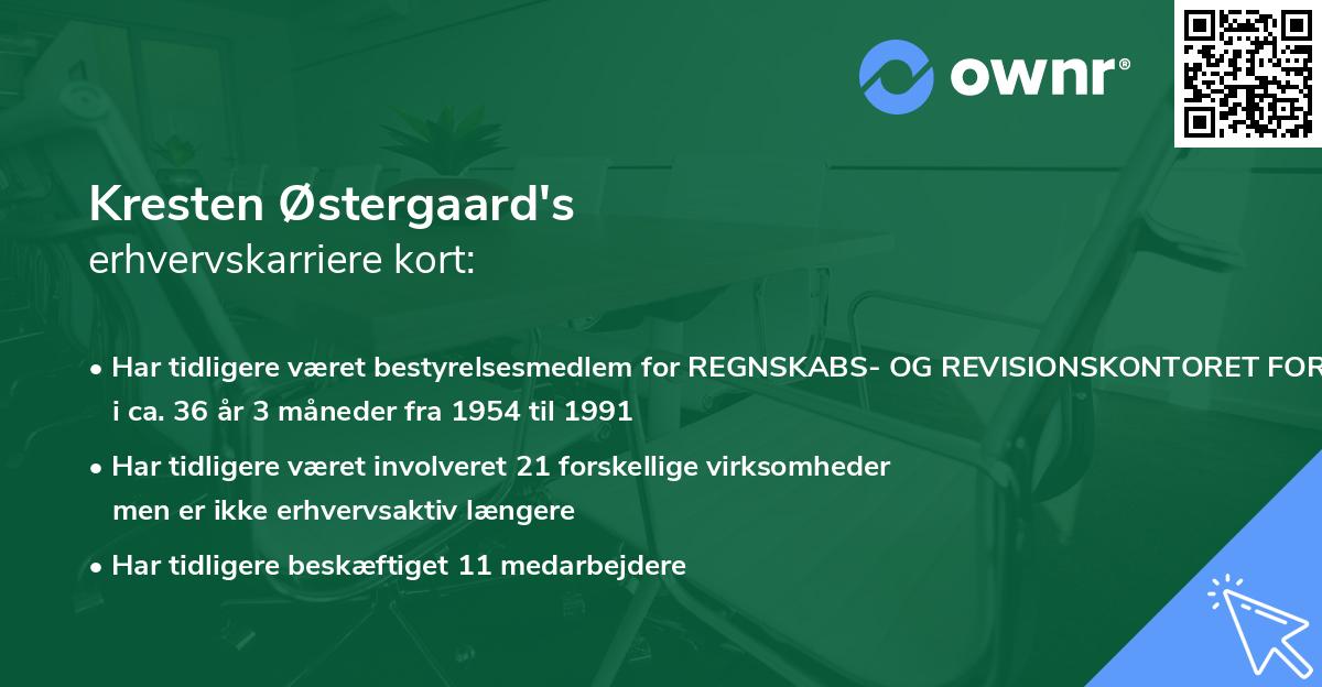 Kresten Østergaard's erhvervskarriere kort