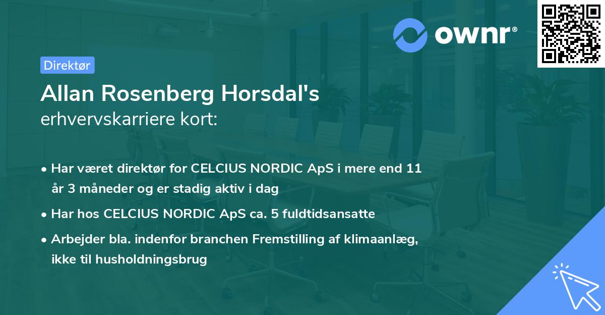 Allan Rosenberg Horsdal's erhvervskarriere kort