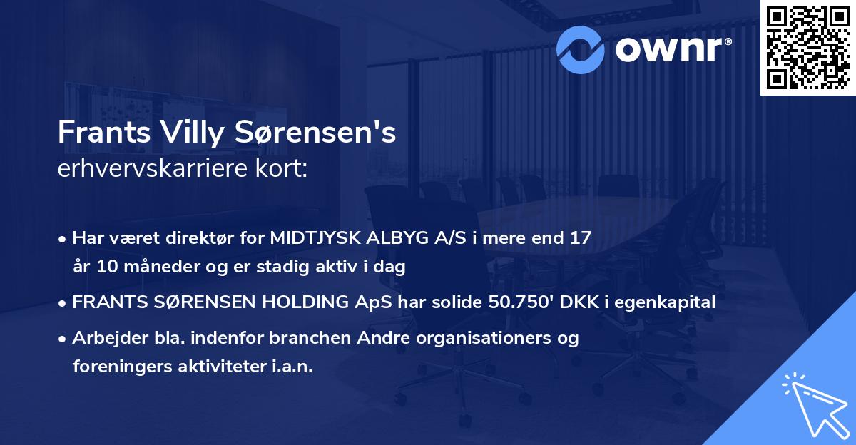 Frants Villy Sørensen's erhvervskarriere kort