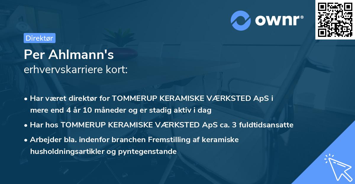 Per Ahlmann's erhvervskarriere kort