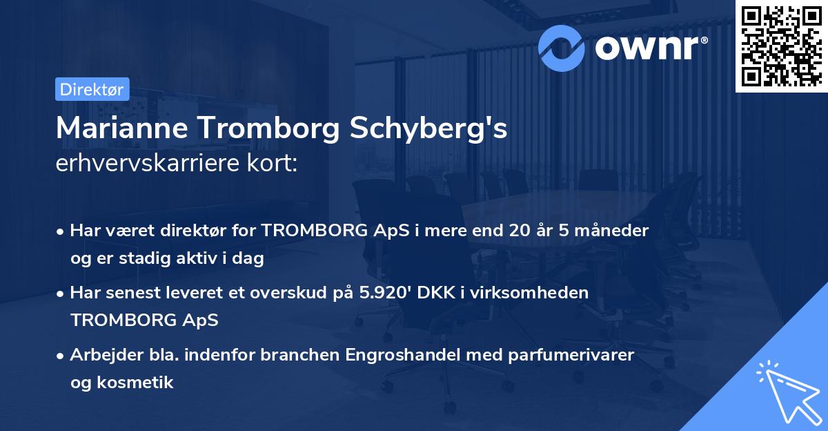 Marianne Tromborg Schyberg's erhvervskarriere kort