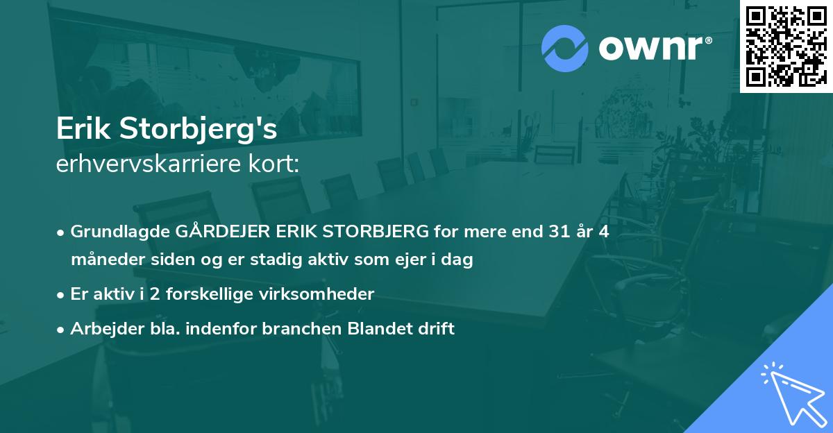 Erik Storbjerg's erhvervskarriere kort