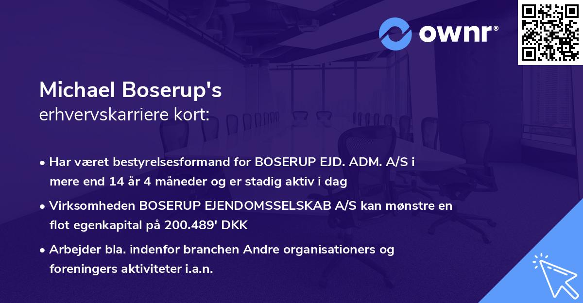 Michael Boserup's erhvervskarriere kort