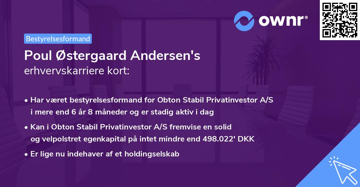 Poul Østergaard Andersen's erhvervskarriere kort